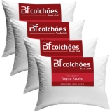Kit 4 Travesseiros 50x70cm Antialérgico Lavável Fibra Siliconada Macio – bf Colchões
