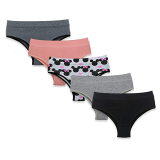 Kit com 5 Calcinhas Cintura Alta Conforto Algodão