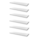 Kit 6 Prateleiras 50×20 MDF Branco com Suporte Flutuante Invisível