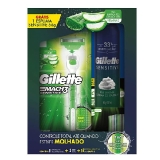 Aparelho de Barbear Mach3 Sensitive 1 Unidade + Refis Para Barbear Mach3 Sensitive 3 Unidades + Espuma de Barbear Sensitive 56G, Gillette