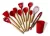 Kit C/12 Utensílios De Cozinha Silicone Cabo Madeira