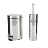 Kit Lixeira Inox para Banheiro com Pedal – 3L 2 Peças Brinox Stardard