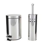 Kit Lixeira Inox para Banheiro com Pedal – 3L 2 Peças Brinox Stardard