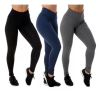 Kit 3 Legging Suplex Feminina Moda Fitness Academia