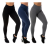 Kit 3 Legging Suplex Feminina Moda Fitness Academia