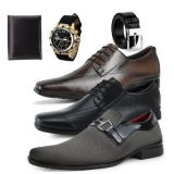 Kit 3 Pares De Sapato Social Masculino Uniforme Atacado Leve