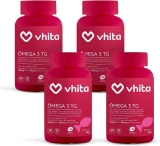 Kit 4x Ômega 3 TG Vhita 1000mg Alta concentração de EPA e DHA importado com certificado internacional de qualidade IFOS 60 cáp