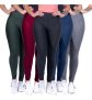 Kit 5 Calça Leg Suplex Feminina Lisa Cos Alto Moda Fitness