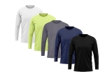 Kit 5 Camisetas Masculina DF Fit Manga Longa Segunda Pele Proteção Solar UV 50+