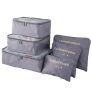 Kit organizador de mala bagagem viagem necessaire 6 peças (Cinza)