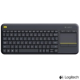 Teclado Wireless com Touchpad Multitoque Preto Logitech – K400