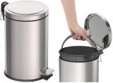 Tramontina 94538/112 – Lixeira com Pedal em Aço Inox Acabamento, 12Litros