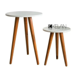 Mesa De Canto Pé Palito 2 Mesas Tripe Redonda Fosca *** – KELAN