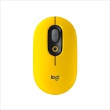 Mouse Sem Fio Logitech POP com Botão Emoji Customizável SilentTouch Compacto USB Bluetooth Multidispositivo – Amarelo Blast