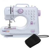Máquina de Costura Portátil 12 Pontos para Tecidos Leves e Médios Bivolt