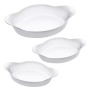 Marinex Opaline kit 3 assadeira vidro oval cor branco
