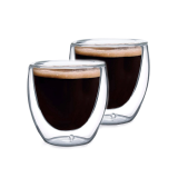Jogo de Copos de Vidro de Café 80ml 4 Peças Nell Parede Dupla
