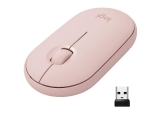 Mouse sem fio Logitech Pebble M350 com Conexão USB ou Bluetooth, Clique Silencioso, Design Slim Ambidestro e Pilha Inclusa – Rosé