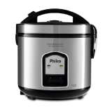 Panela Elétrica de Arroz Philco PH5 Visor Glass Preta/Inox 400W com Capacidade de 5 Xícaras