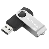 Multilaser – PD590 Pen Drive Twist 64GB USB Leitura 10MB/s e Gravação 3MB/s Preto
