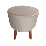 Pufe Decorativo Redondo 4 Pés Banqueta Caramelo