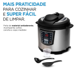 Panela de Pressão Elétrica 6L Digital, Inox/Preto, 110v, Midea