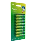 Pilha Alcalina AA com 16 unidades Elgin Comum
