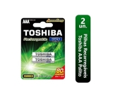 Pilha Recarregável AAA 1,2V 950mAh TNH3GAE TOSHIBA (Cartela com 2 unid.)