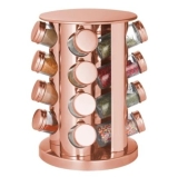 Porta Temperos Giratório Suporte Com 16 Potes Rose Gold Vertical
