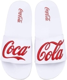 Slide Logo Coca Bordado, Sandálias Coca-Cola, Branco/Branco, Masculino, 36