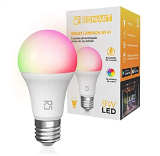 Smart Lâmpada Inteligente RSmart Wi-Fi LED 9W, Bivolt, Branco Frio e Quente e RGBW, Compatível com Alexa