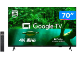 Smart TV 70” 4K UHD D-LED Philips Série 7408 VA – Wi-Fi Bluetooth Google Assistente 4 HDMI 2 USB