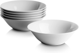 Strawberry Street Tigela de cereal redonda Simply White, 18 cm, conjunto de 6
