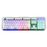 Teclado Gamer Multilaser, LED Rainbow, Base Metálica, ABNT2, Branco – TC259