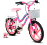 Verden Bicicleta Infantil Amy Aro 16 Rosa e Branca com rodinhas e cestinha