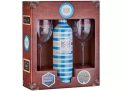 Vinho Rosé Meio Seco Rosé Piscine – Kit Cristal Blue França 750ml com Taça