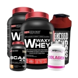 Kit 2x Whey Protein 900g + Colágeno + Bcaa + Coqueteleira