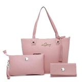 Kit Bolsa Feminina Tipo Sacola + Necessaire + Carteira Willibags