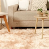 Tapete para Sala Felpudo 150x200cm Bege Peludo 4mm – Home Basics