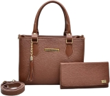 Bolsa Feminina Com Carteira Em Couro Ecologico