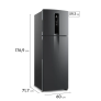 Geladeira Electrolux Frost Free Duplex Efficient com Autosense Cor Black Inox Look 390l (IF43B)