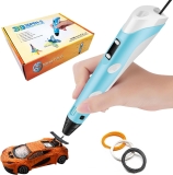 Caneta 3d Impressora Pen Printer Com Tela Digital Para Ajustar A Temperatura/Velocidade, Presentes Para Crianças（Azul）