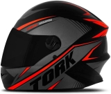 Capacete R8 Pro Tork Fechado 58 Preto/Vermelho Viseira Fumê