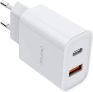 Carregador Universal Ultra Rápido Duo, 1 X USB-C Power Delivery 20W, 1 X USB Quick Charge 18W, Branco, CH20PDQC, Geonav