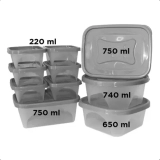 Conjunto Kit De 10 Potes Com Tampa Para Marmita E Alimentos – Jaguar Utilidades