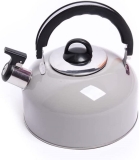 Chaleira Com Apito e Cabo Móvel de Aço Inoxidável Prático Cinza