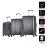 Conjunto malas de viagem Londres P, M e G Swiss Move Preta