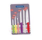 Jogo de Facas Plenus 6 Peças Tramontina Plenus Multicor