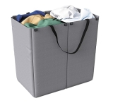 Organizador dobrável de Roupas Sujas com 2 compartimentos, cinza, ORG0693, Euro Home