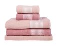 Jogo de Toalhas Felpuda Tecelagem Atlântica Eireli – Sofisticata Luna Rosa Pó e Veludo Rosa 5 Peças